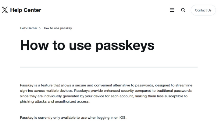 昌宁苹果维修店铺分享iOS用户如何通过通行密钥(Passkey)登录 